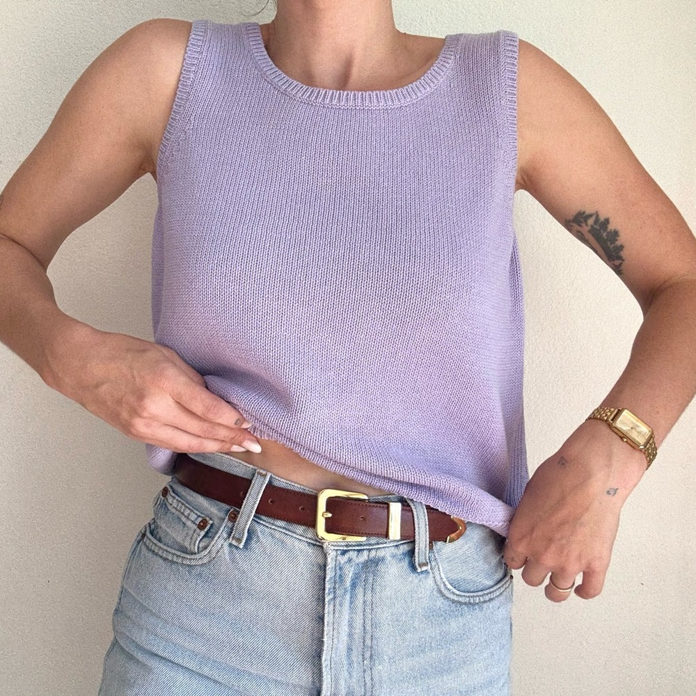 JEANNE PIERRE Light Purple Tank Top